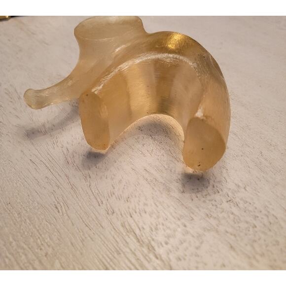 Elephant Lucite Mini Candle Holder Brass‎ Insert Translucent 4" - Picture 7 of 8
